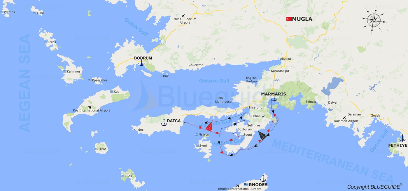 From Marmaris to Datca Cruise Map